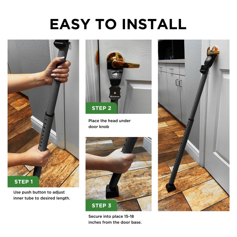 Guard Dog Security Adjustable Sliding Door Security Bar, Door Jammer 2-in-1 Adjustable Door Knob and Sliding Patio Door Stoppers Security with Alarm, 40 Different Adjustments by Guard Dog Security - Image 4